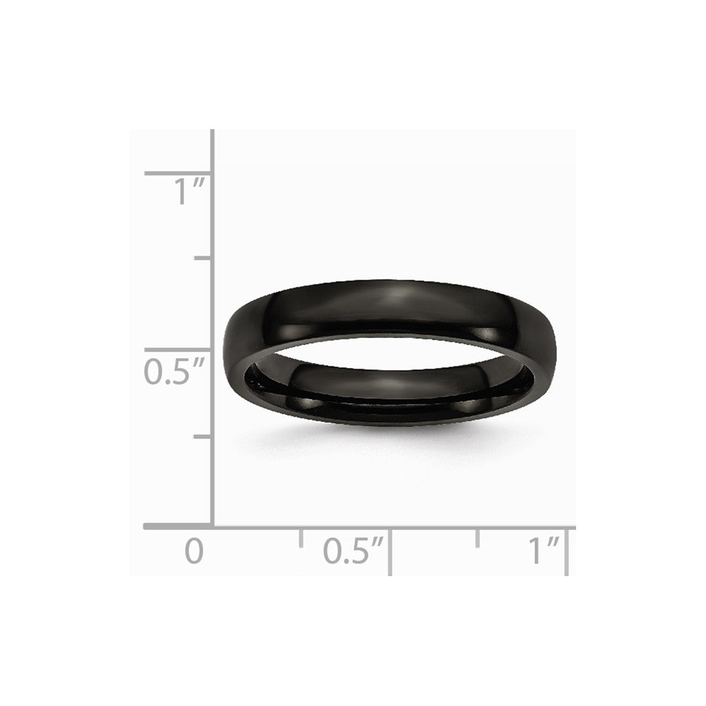 Stainless Steel 4mm Black IP-plated Polished Band