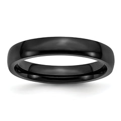 Stainless Steel Polished Black IP-plated 4mm Band