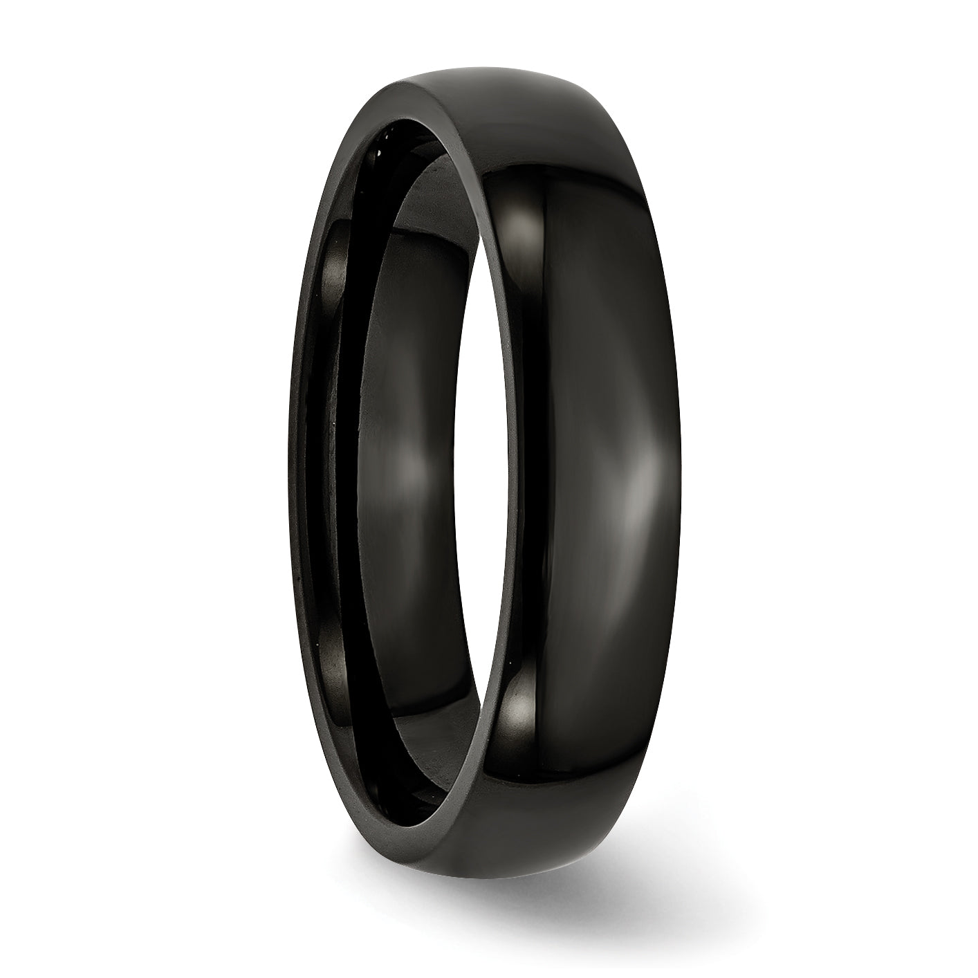 Stainless Steel Polished Black IP-plated 5mm Band