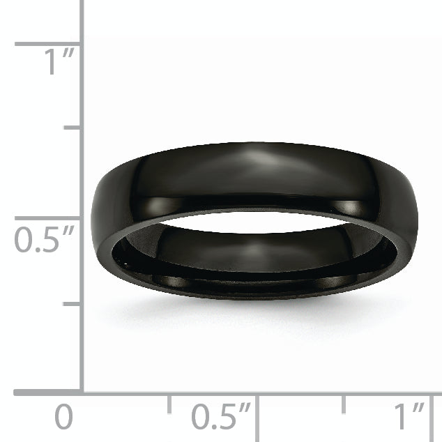 Stainless Steel Polished Black IP-plated 5mm Band