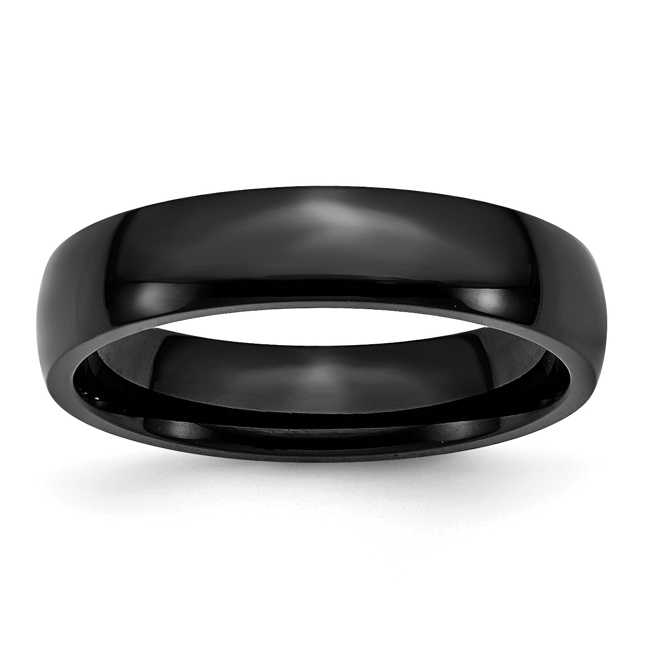 Stainless Steel Polished Black IP-plated 5mm Band