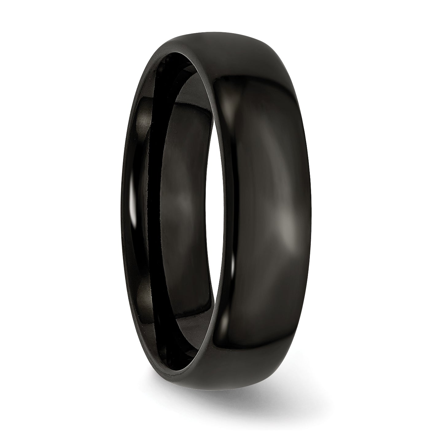 Stainless Steel Polished Black IP-plated 6mm Band