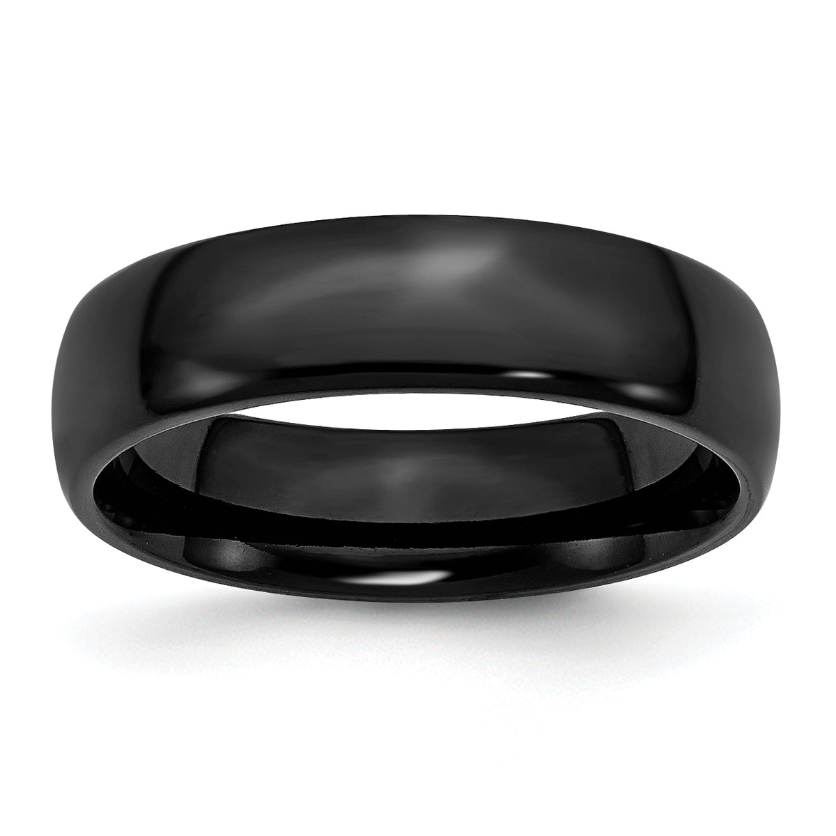 Stainless Steel Polished Black IP-plated 6mm Band