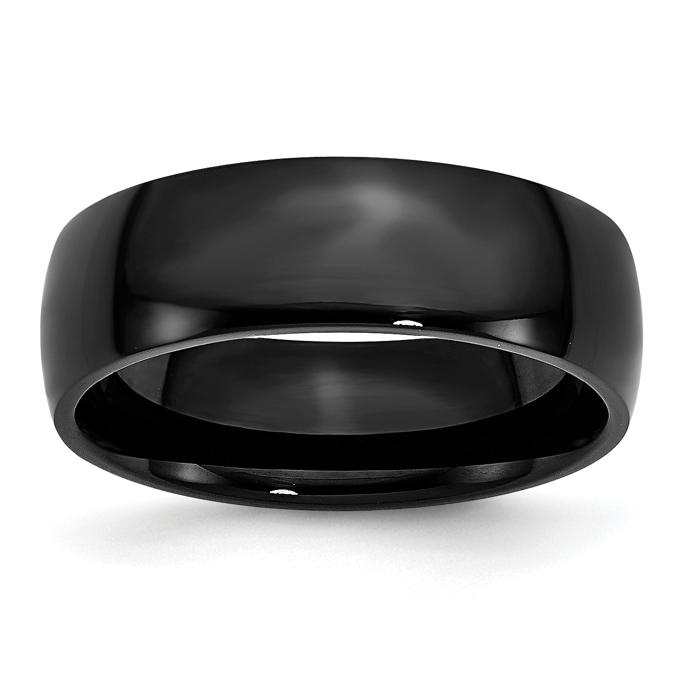 Stainless Steel Polished Black IP-plated 7mm Band