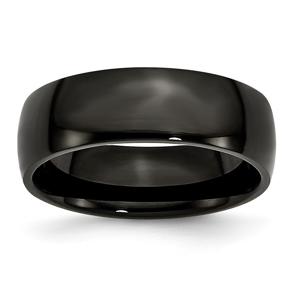 Stainless Steel 7mm Black IP-plated Polished Band