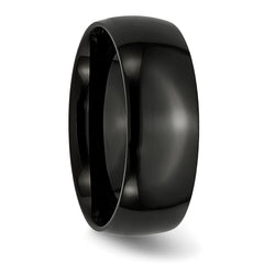 Stainless Steel Polished Black IP-plated 8mm Band