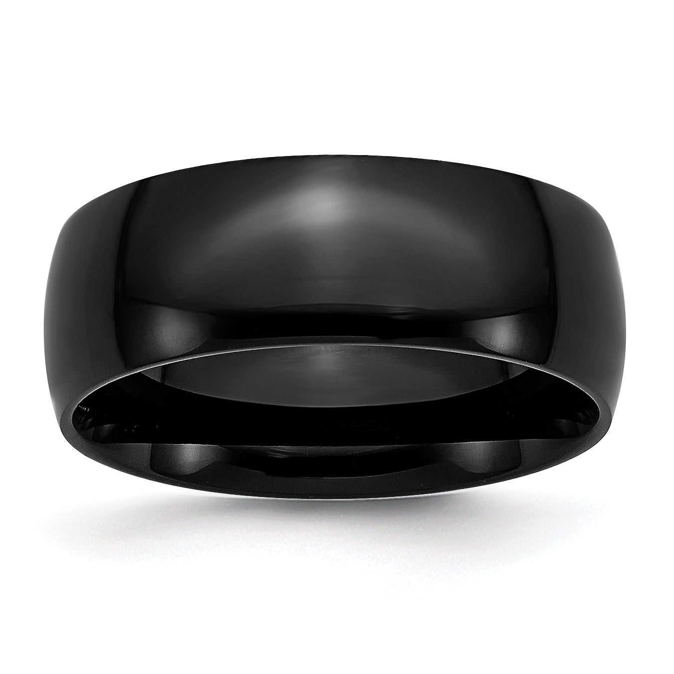 Stainless Steel Polished Black IP-plated 8mm Band