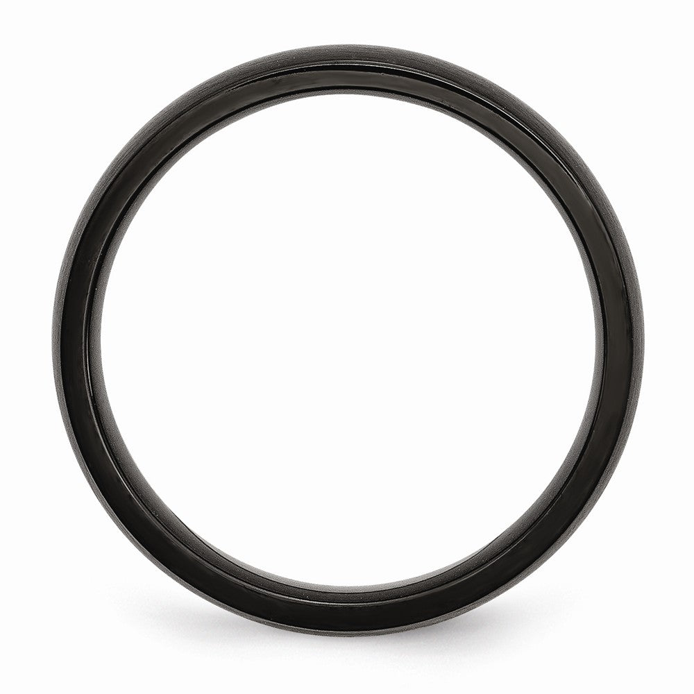 Stainless Steel 5mm Black IP-plated Brushed Band