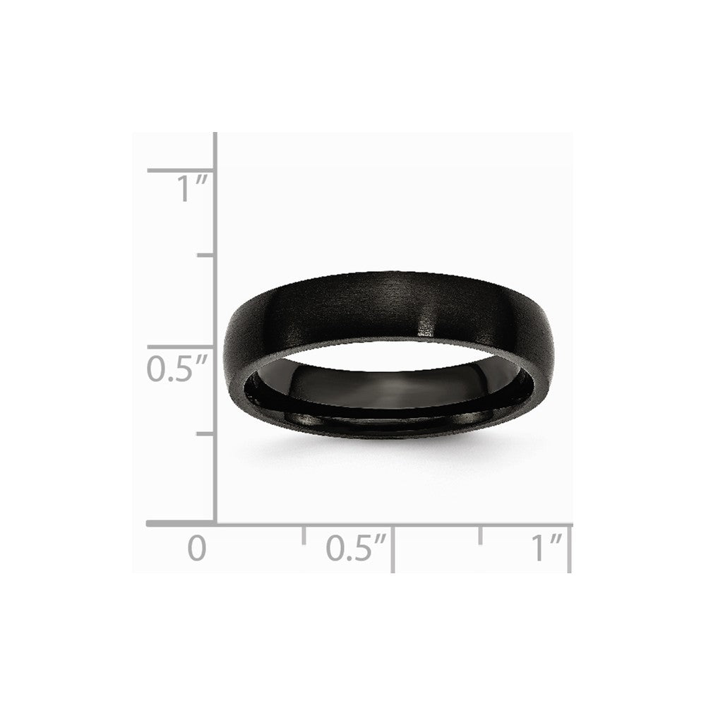 Stainless Steel 5mm Black IP-plated Brushed Band