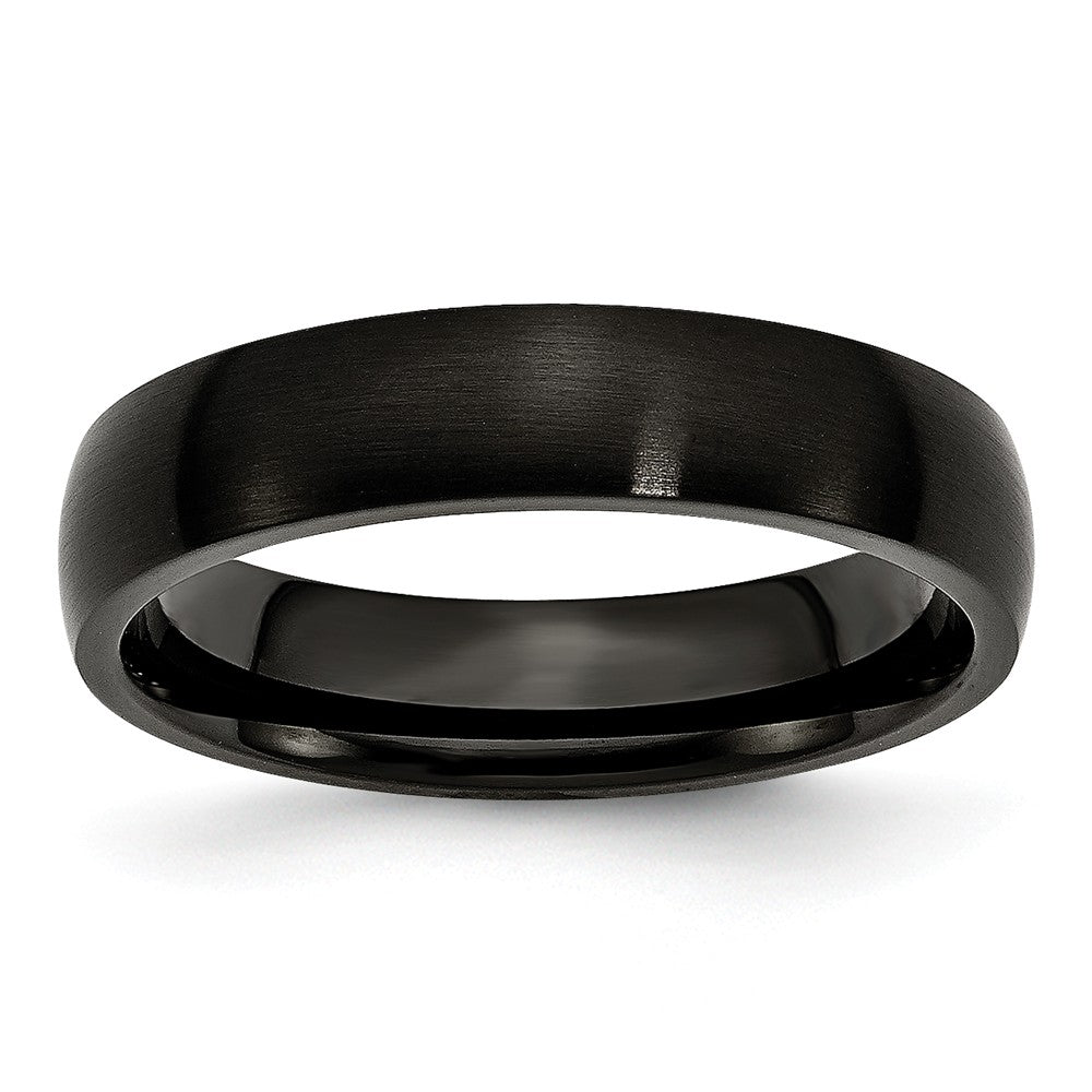 Stainless Steel 5mm Black IP-plated Brushed Band