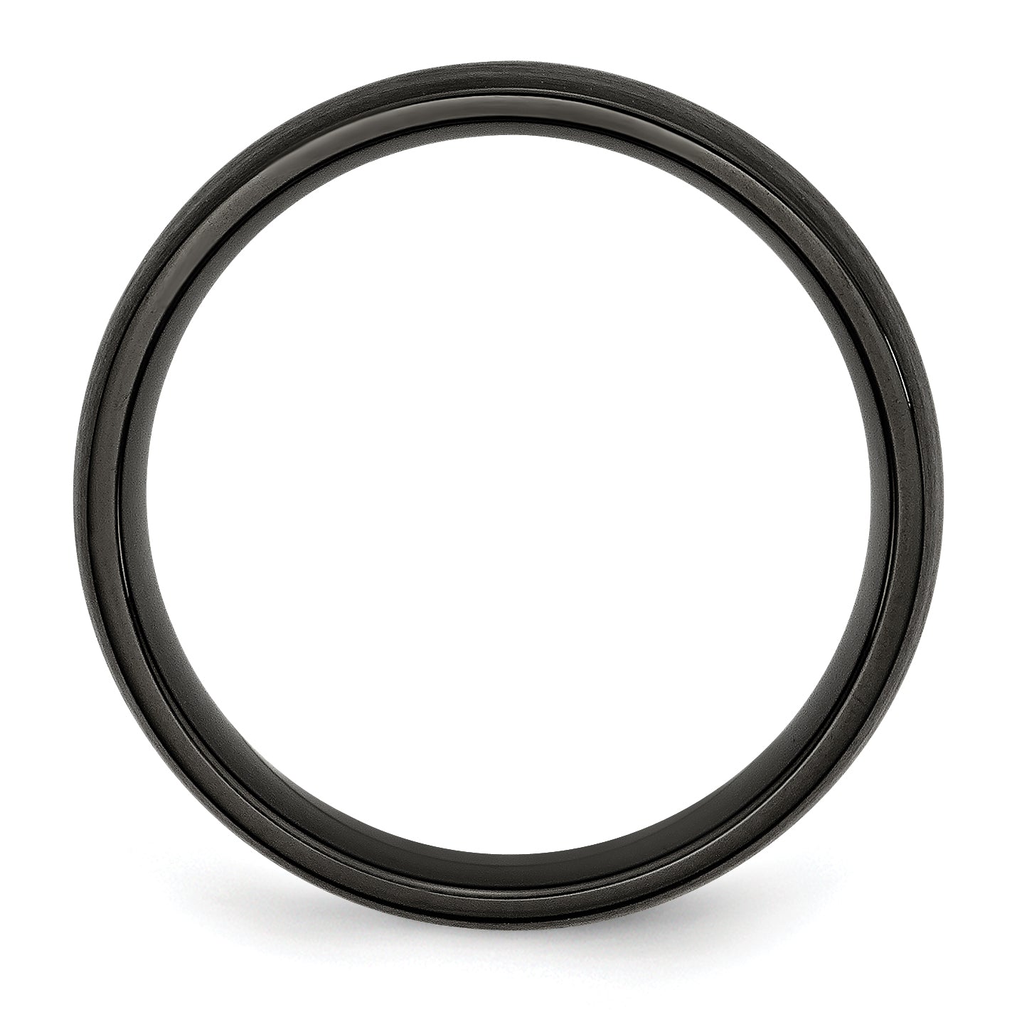 Stainless Steel Brushed Black IP-plated 6mm Band