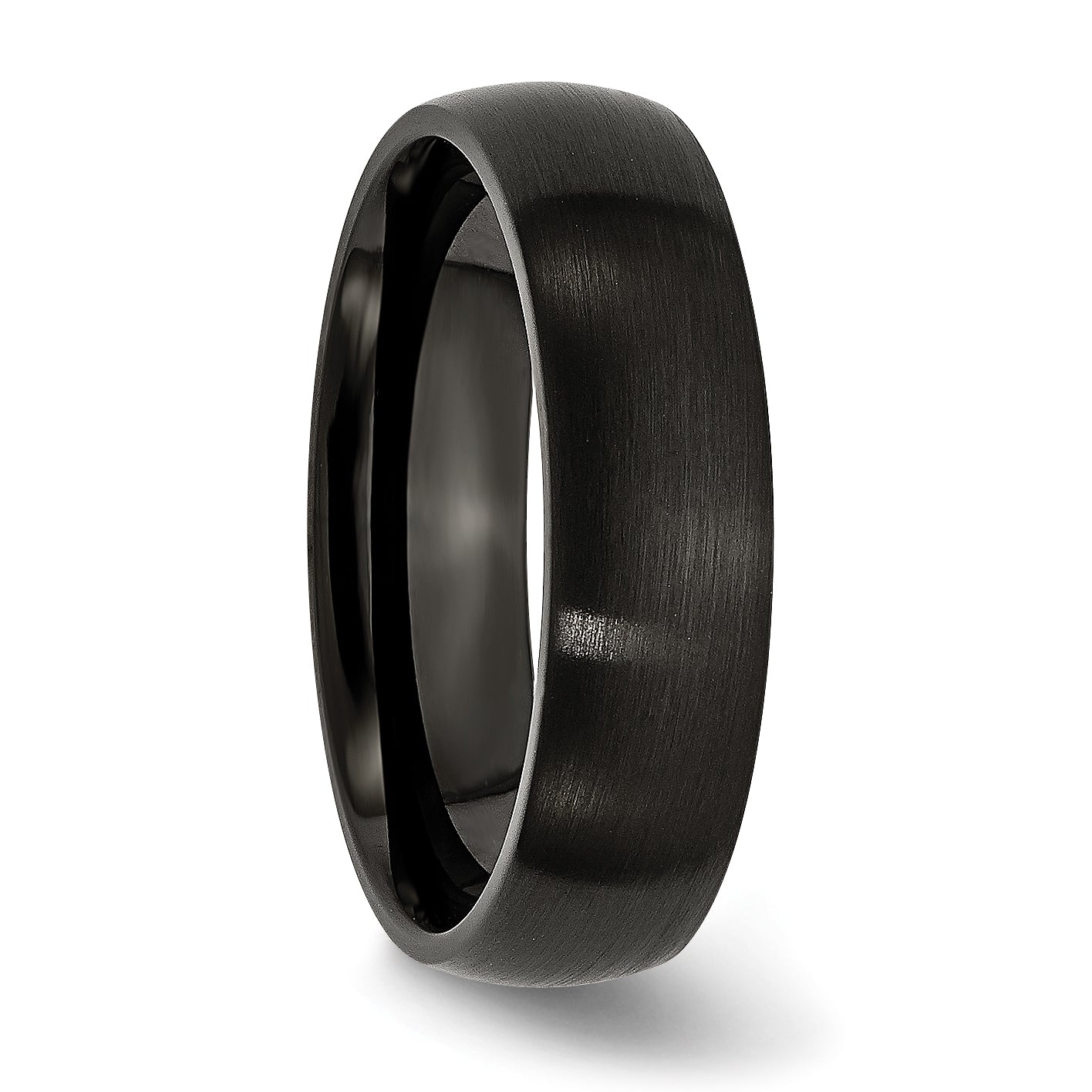 Stainless Steel Brushed Black IP-plated 6mm Band