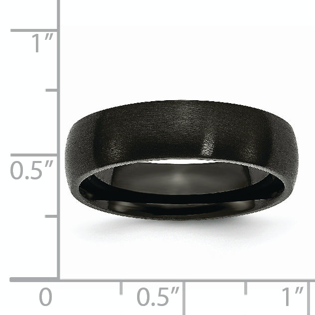 Stainless Steel Brushed Black IP-plated 6mm Band