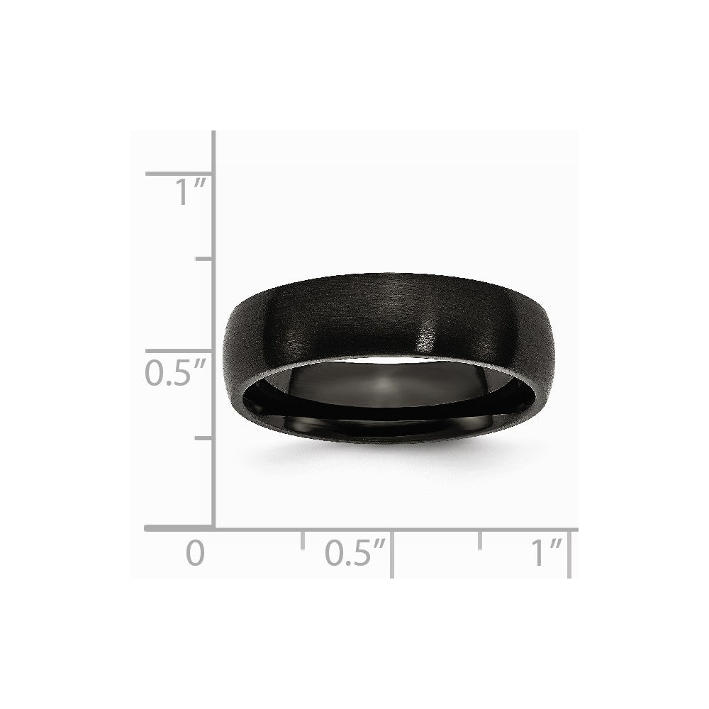 Stainless Steel 6mm Black IP-plated Brushed Band