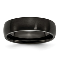 Stainless Steel 6mm Black IP-plated Brushed Band