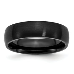 Stainless Steel Brushed Black IP-plated 6mm Band