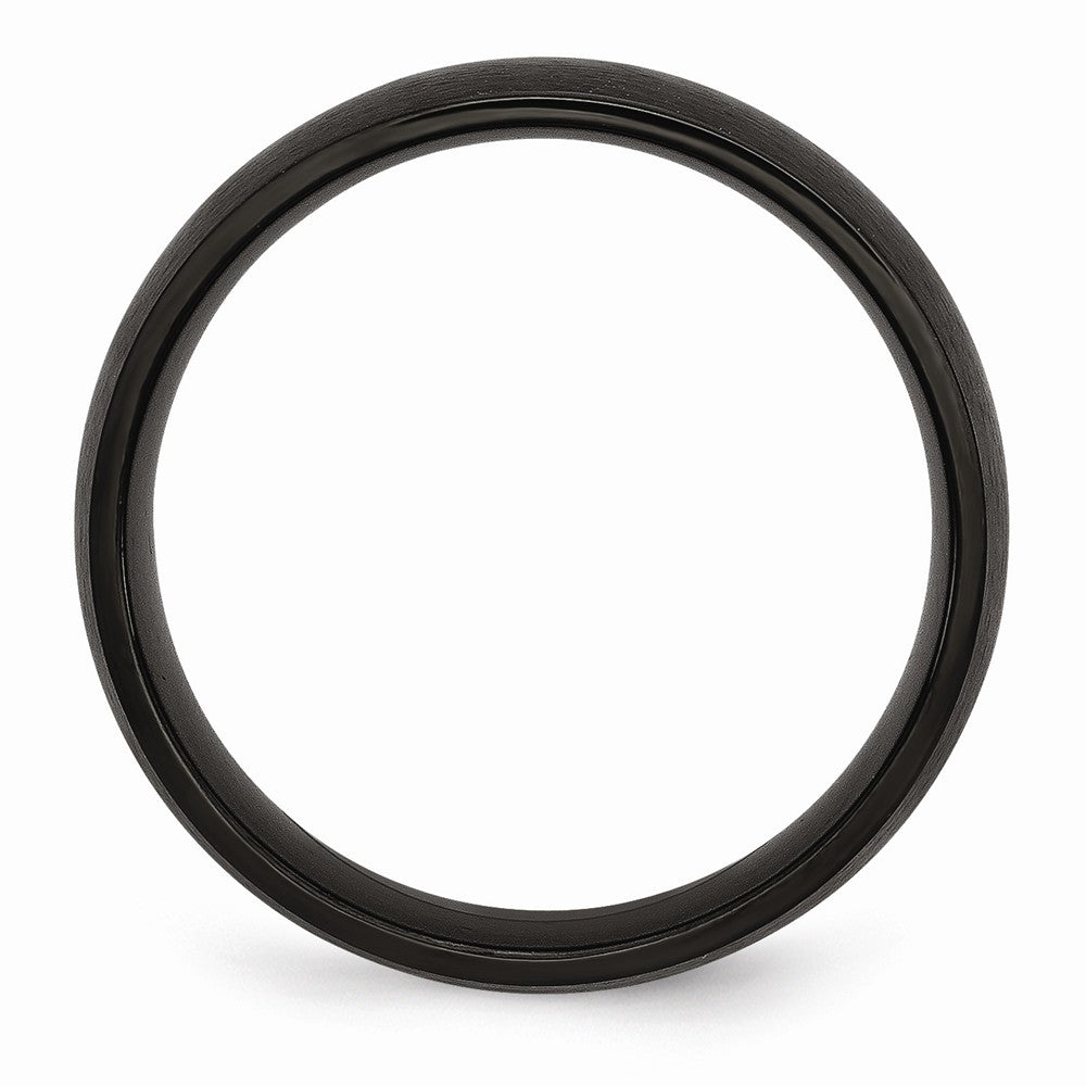 Stainless Steel 7mm Black IP-plated Brushed Band