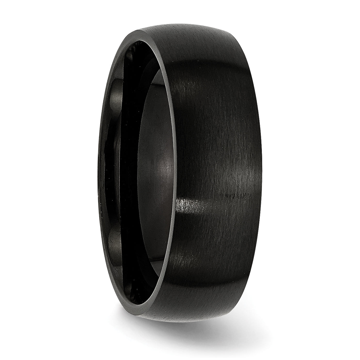 Stainless Steel Brushed Black IP-plated 7mm Band