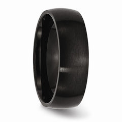 Stainless Steel 7mm Black IP-plated Brushed Band