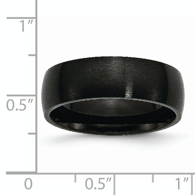 Stainless Steel Brushed Black IP-plated 7mm Band