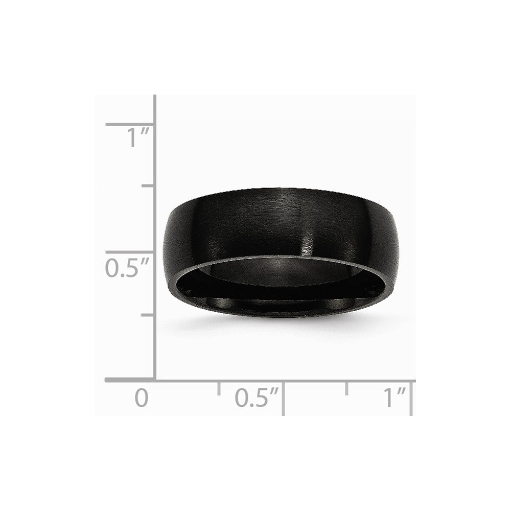 Stainless Steel 7mm Black IP-plated Brushed Band