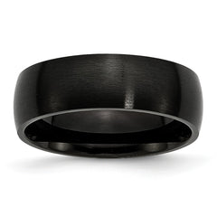 Stainless Steel 7mm Black IP-plated Brushed Band