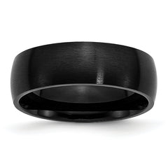 Stainless Steel Brushed Black IP-plated 7mm Band