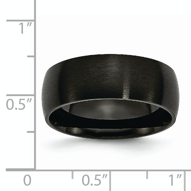 Stainless Steel Brushed Black IP-plated 8mm Band