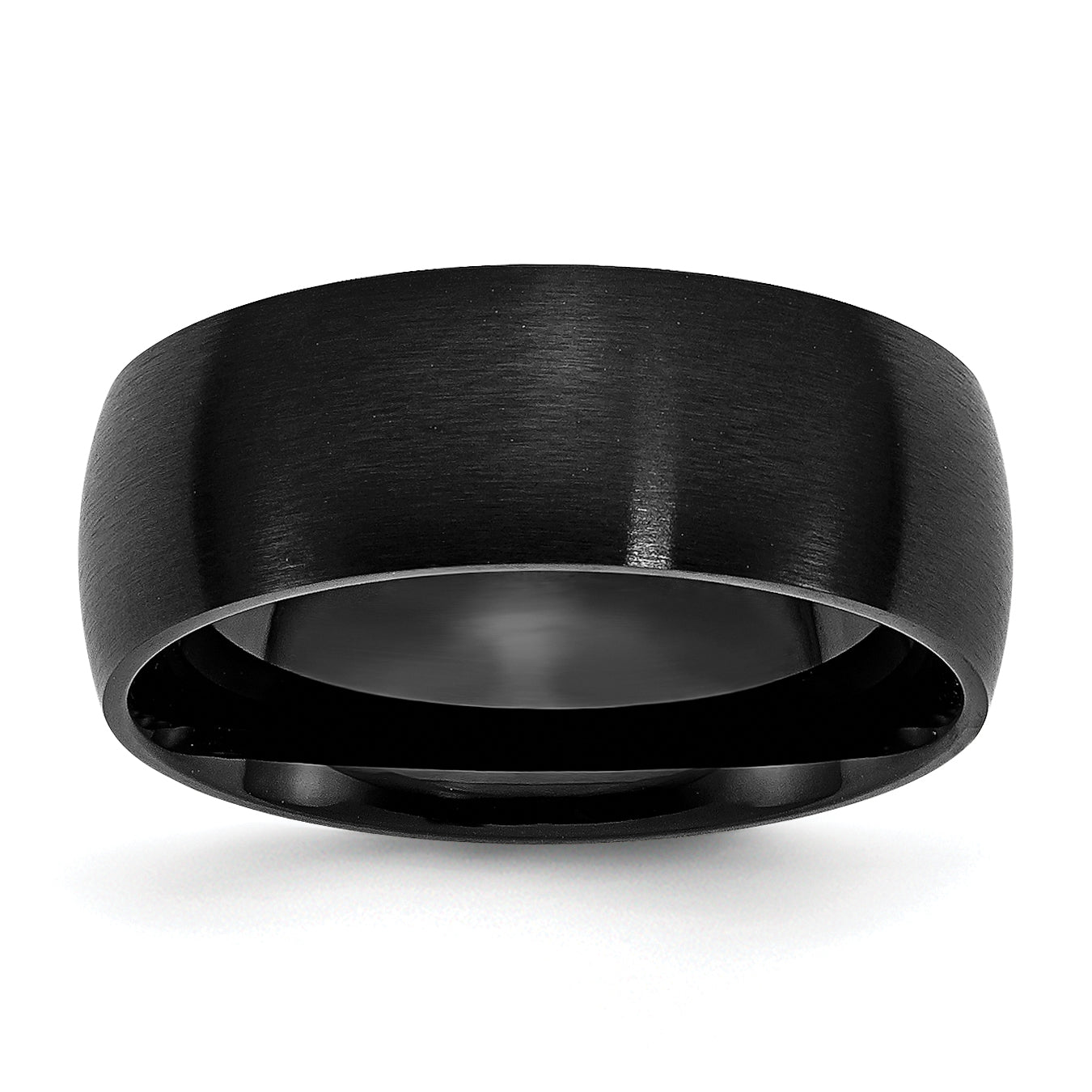 Stainless Steel Brushed Black IP-plated 8mm Band