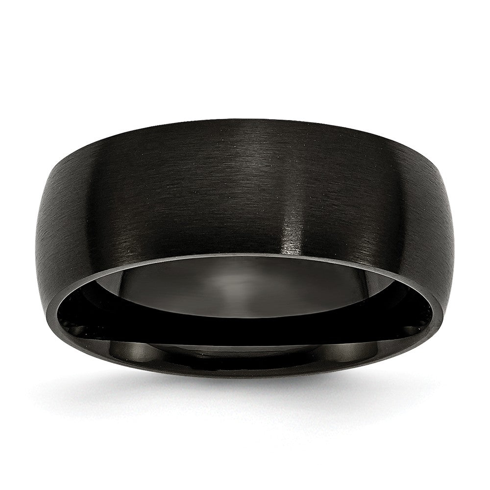 Stainless Steel 8mm Black IP-plated Brushed Band