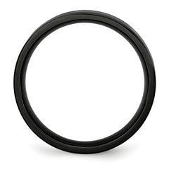 Stainless Steel Polished Black IP-plated 5mm Flat Band