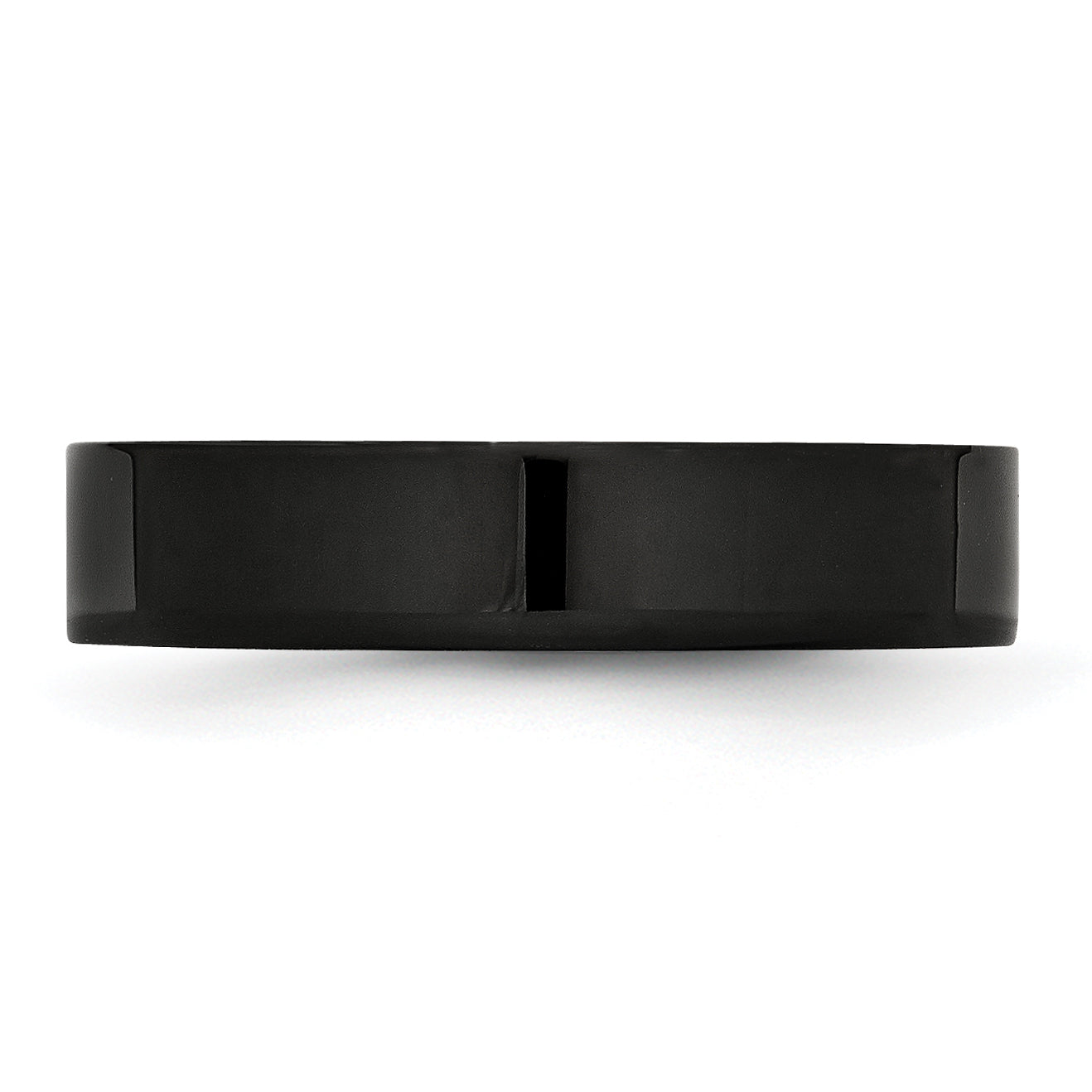 Stainless Steel Polished Black IP-plated 5mm Flat Band