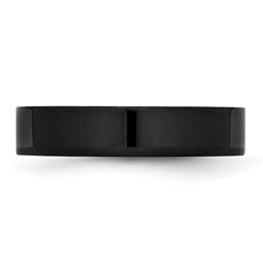 Stainless Steel Polished Black IP-plated 5mm Flat Band