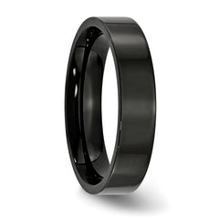 Stainless Steel Polished Black IP-plated 5mm Flat Band