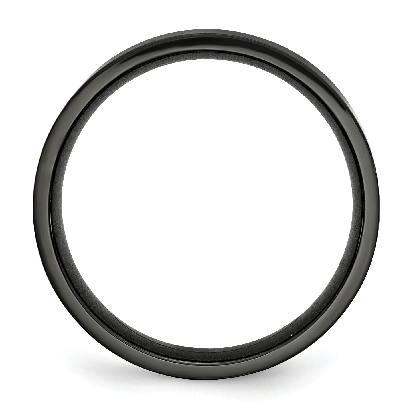 Stainless Steel Polished Black IP-plated 6mm Flat Band