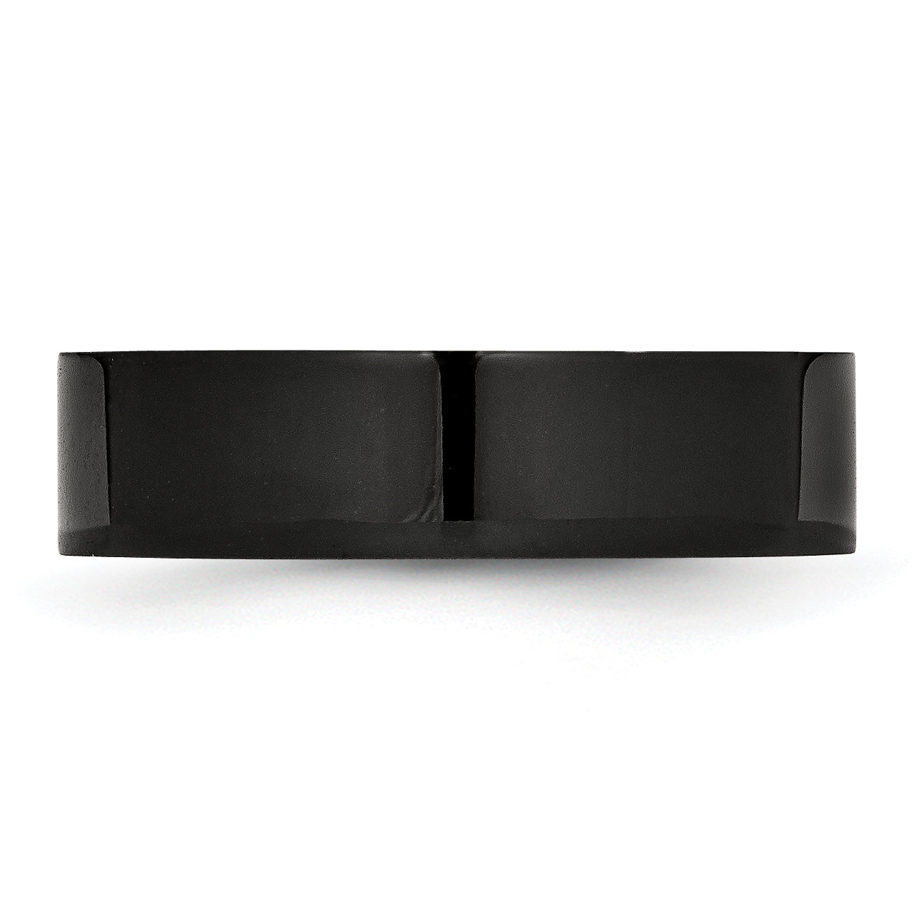 Stainless Steel Polished Black IP-plated 6mm Flat Band