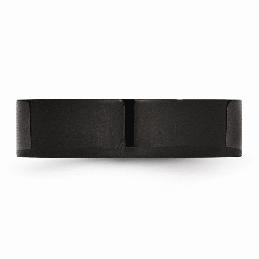 Stainless Steel 6mm Black IP-plated Polished Flat Band