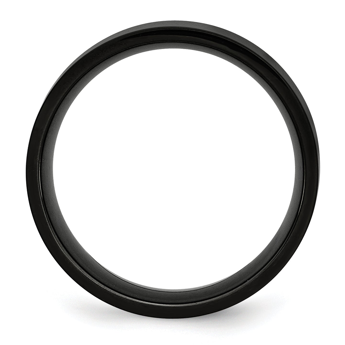 Stainless Steel Polished Black IP-plated 8mm Flat Band