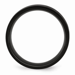 Stainless Steel 8mm Black IP-plated Polished Flat Band