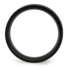 Stainless Steel Polished Black IP-plated 8mm Flat Band