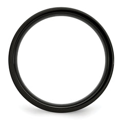 Stainless Steel Brushed Black IP-plated 5mm Flat Band