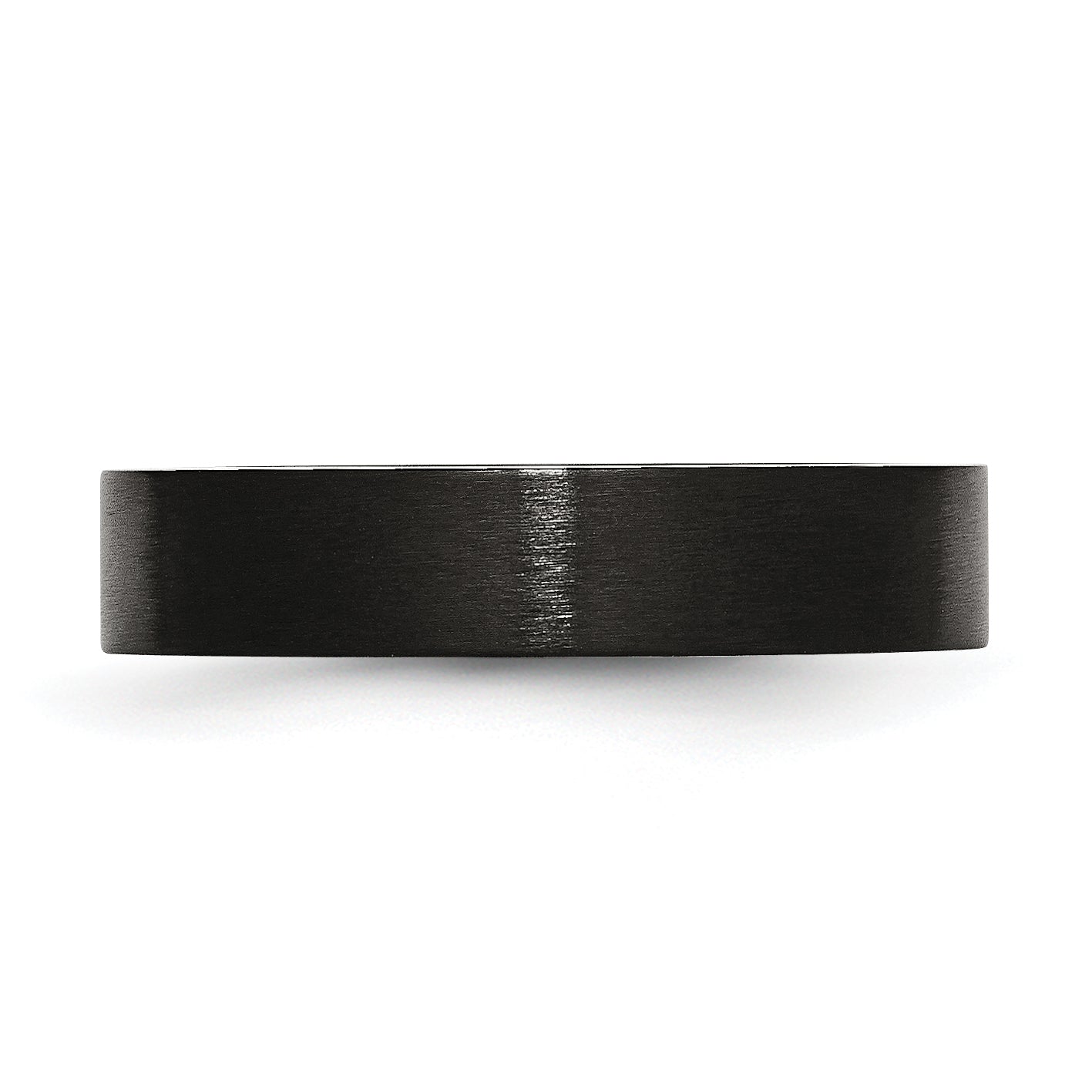 Stainless Steel Brushed Black IP-plated 5mm Flat Band