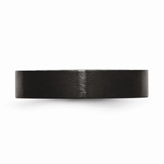 Stainless Steel 5mm Black IP-plated Brushed Flat Band