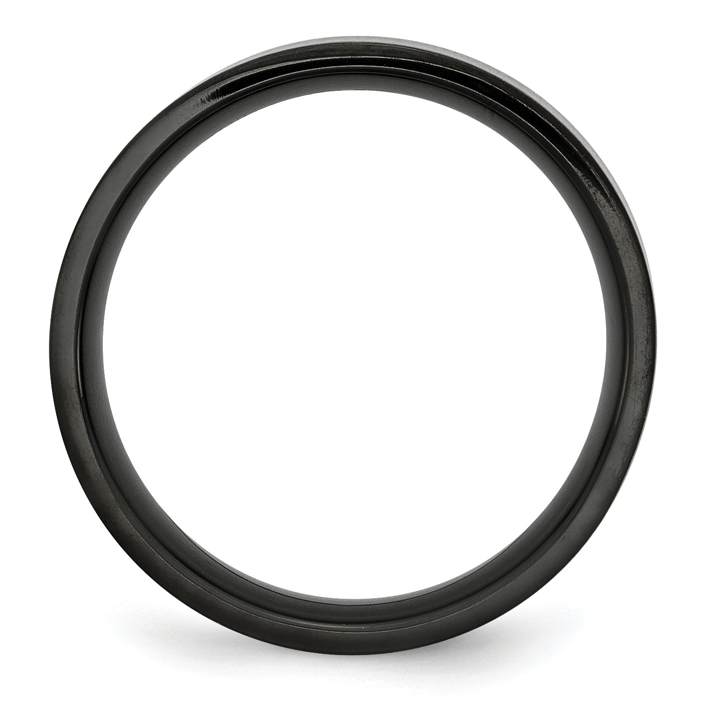 Stainless Steel Brushed Black IP-plated 6mm Flat Band