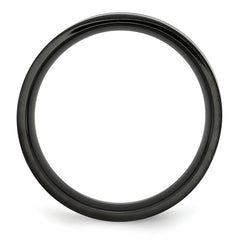 Stainless Steel Brushed Black IP-plated 6mm Flat Band