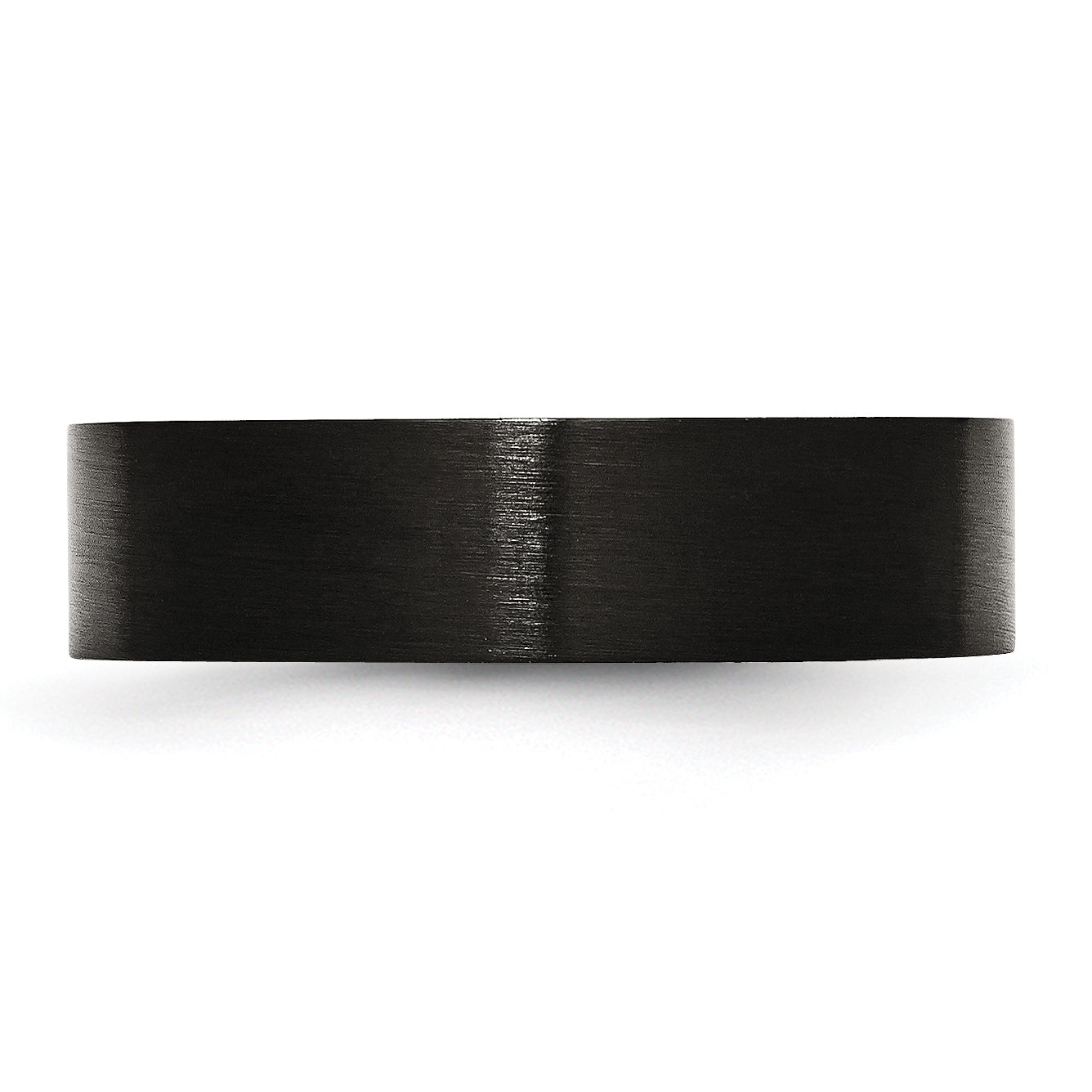 Stainless Steel Brushed Black IP-plated 6mm Flat Band