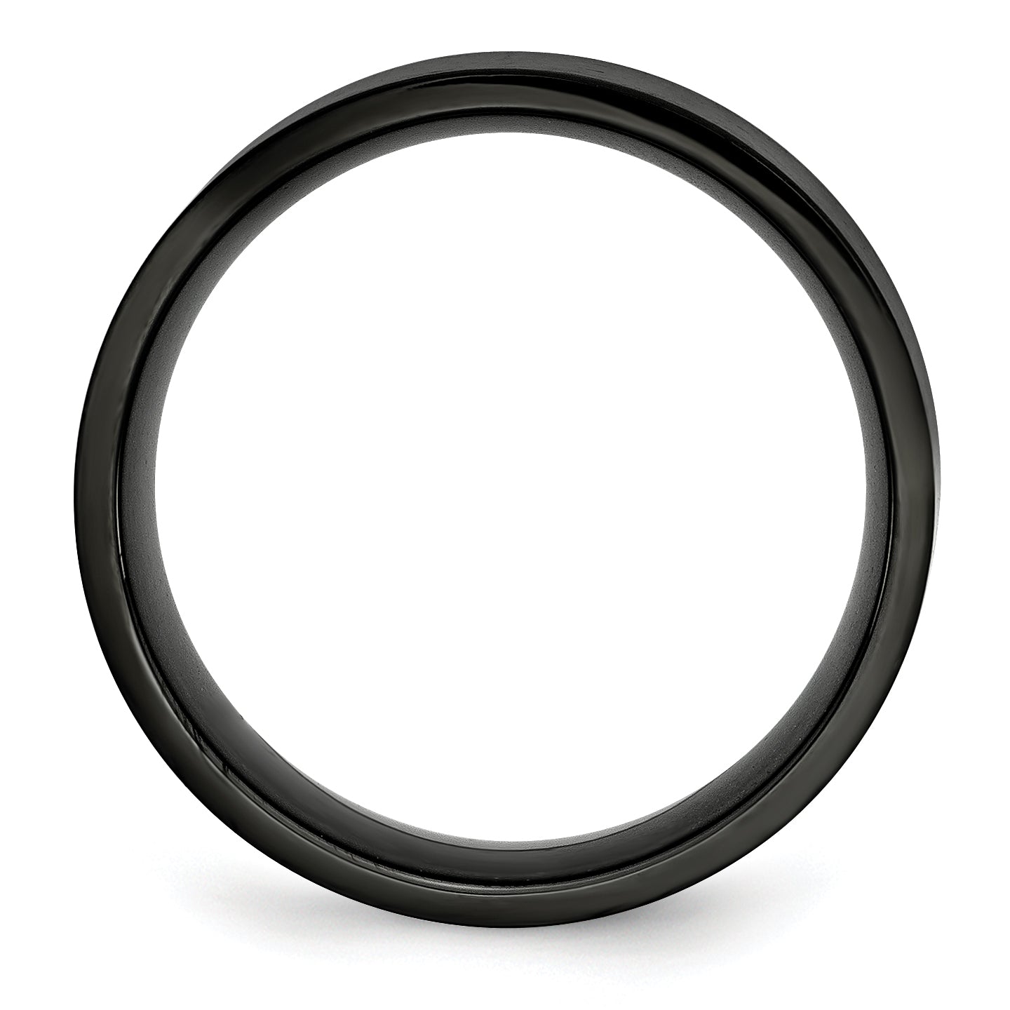 Stainless Steel Brushed Black IP-plated 8mm Flat Band