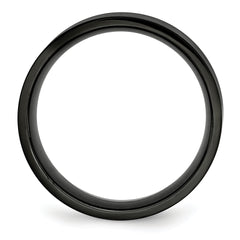 Stainless Steel Brushed Black IP-plated 8mm Flat Band