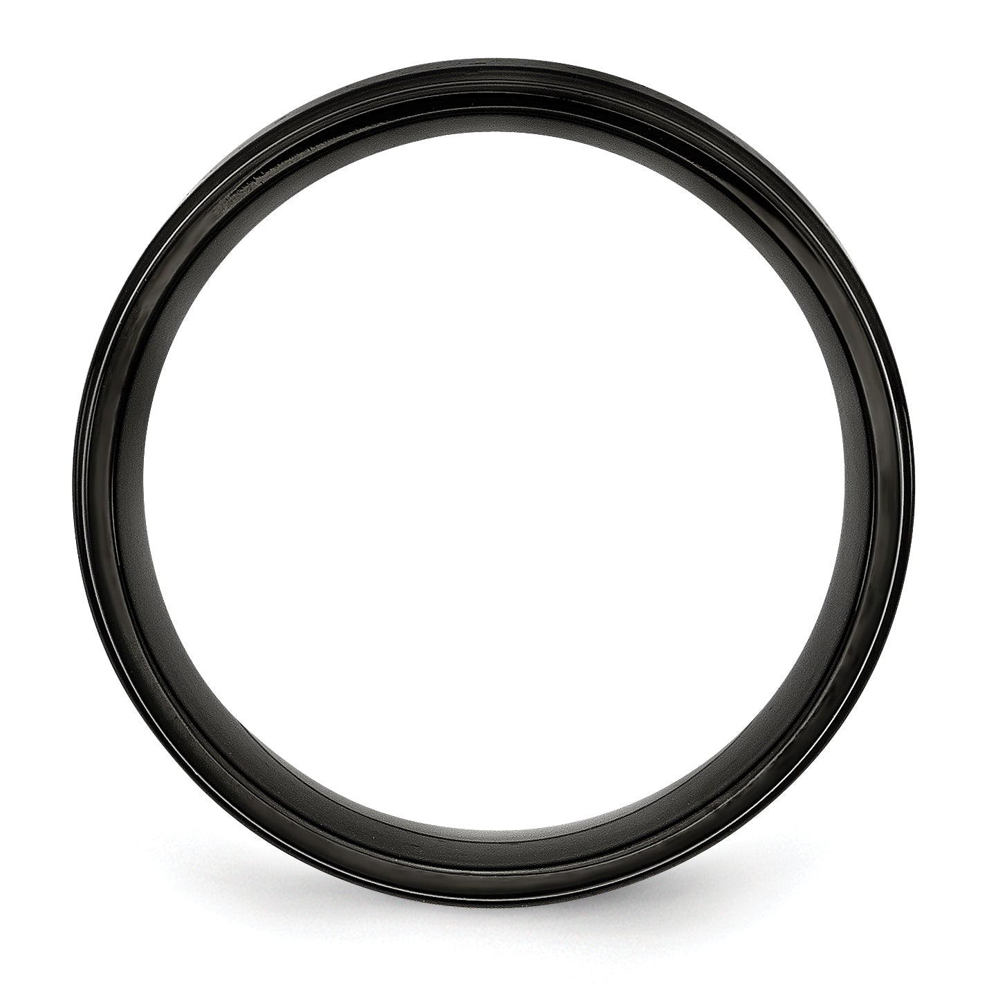 Stainless Steel Polished with Brushed Center Black IP-plated 8mm Band