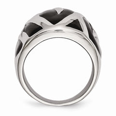 Stainless Steel Polished and Enameled Ring